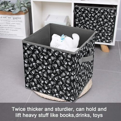 Skull Pattern Foldable Storage Box with Handle Organizer Containers for Home Office Clothes Office Supplies - color: style-6-1