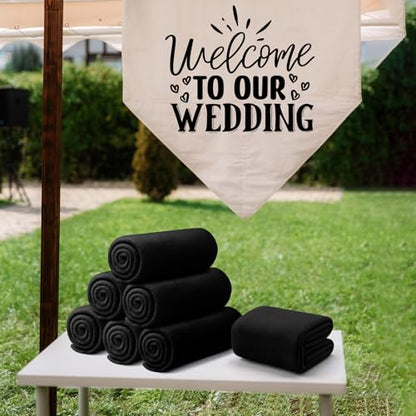 Buryeah 10 Pcs Fleece Blanket Bulk Soft Warm Fleece Blankets Cozy Lightweight Throw Blankets Plush Pet Throw Blanket for Home Bed Sofa Office Wedding Gifts Travel(50" X 60",Gray Black) - color: Gray Black
