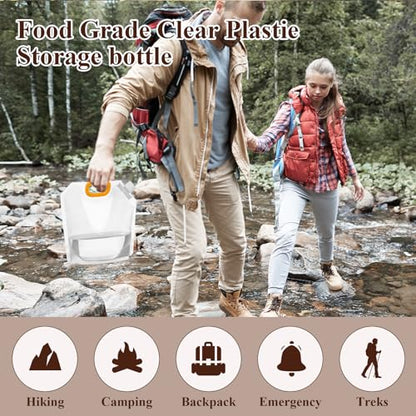 10 Pieces Collapsible Water Containers, 1/2 Gallon Clear Plastic Water Jugs for Sports Camping Hiking Travel | Collapsible