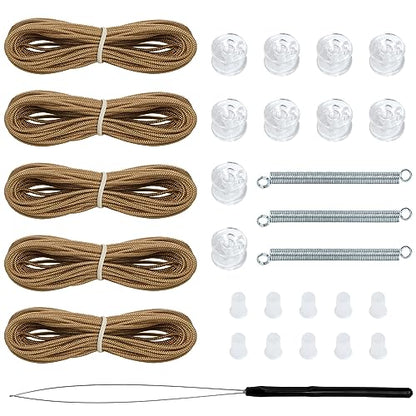 NOVINO RV Blinds Repair Kit for Camper Window, Pleated RV Shade Repair Kit, Camper Blinds String Maintain for Day Night Pleated Window Shade-Tan - color: Tan