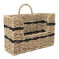 Handmade Seagrass Woven Hanging Basket with Black Cotton Rope - 11.81 x 4.33 x 7.87 Inches - Ideal for Wall Decor & Storage (Rectangular opening) - style: Rectangular opening