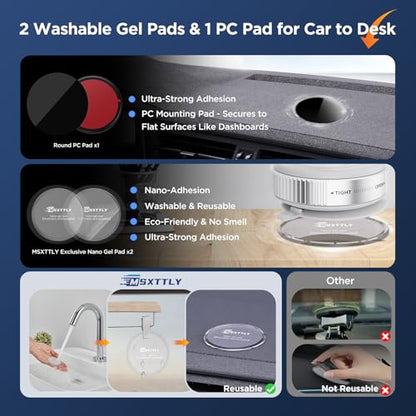 MSXTTLY Vacuum Magnetic Phone Holder for Car Suction Cup Phone Mount Adjustable Suction Phone Mount 2026 Upgraded Vacuum Magnetic Phone Stand for All Smartphones White - color: White