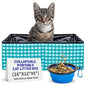 Pet Fit For Life - Vibrant Collapsible Travel Cat Litter Box - Portable, Foldable, Compact Design with Bonus Water Bowl - Ideal for Car & Camping - Reusable, Cats Safe - Teal, (16"x12"x5") - color: Teal