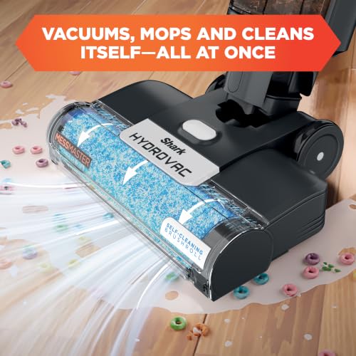Shark | Wet Dry Vacuum Cleaner | Vacuum and Mop Combo | HydroVac MessMaster | 3-in-1 Self-Cleaning + Powerful Suction | 2 Brushrolls & 2 Solutions Included | Hardwood Floor & Area Rug Cleaner | AW261 - style: Cordless w/ Premium