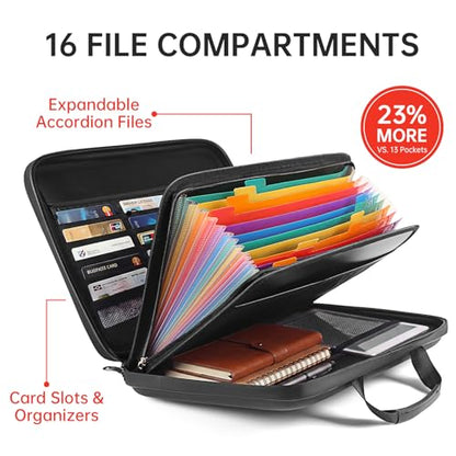 Calenzana Fireproof Document Boxes with TSA Lock, Upgraded 16 Pockets Fireproof＆Water Resistant File Organizer, Hard-Shell Safe Box for Important Certificates, Passport, Laptop - style: File Box