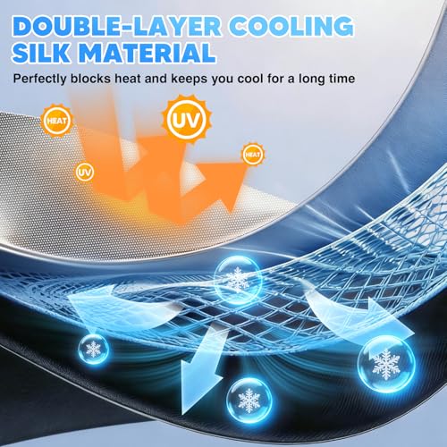 KUST Ice Crystal Sun Shade Umbrella for 2017-2026 Tesla Model Y/Juniper/Model 3/ Highland | Custom Fit Windshield Sunshade for Tesla | Foldable Sunshade with Bendable Handle | Blocks Heat & UV Rays - size: For Model 3/Y 17-26 (Ice Crystal)