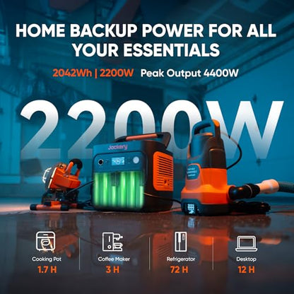 Jackery Explorer 2000 v2 Portable Power Station (2-Pack), 2042Wh LiFePO4 Battery, 2200W Solar Generator, USB-C PD 100W Fast Charging for Camping, Home Use(Solar Panel Optional) - style: Explorer 2000 v2(2-Pack)