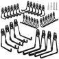 GUDEMAY 32 Pack Steel Garage Hooks Heavy Duty, Utility Wall Mount Hook with Anti-Slip Coating, Hanger & Organizer for Bulk Items, Bikes, Ladders, Power Tools, Ropes, and More Equipment - size: 32pcs - Black
