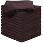 SINLAND Absorbent Microfiber Dish Cloth Kitchen No Streak Cleaning Cloth Dish Rags Lens Cloths 12 Inch X 12 Inch 12 Pack Dark Brown - color: Dark Brown