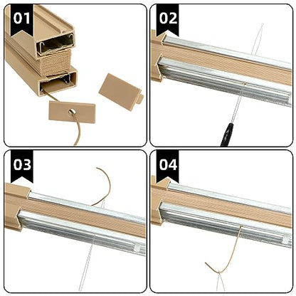 NOVINO RV Blinds Repair Kit for Camper Window, Pleated RV Shade Repair Kit, Camper Blinds String Maintain for Day Night Pleated Window Shade-Tan - color: Tan