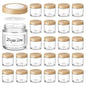 2 OZ Glass Jars with Lids, 24 Pack Small Glass Containers with Plastic Woodgrain Lids & Inner Liners, Reusable Travel Containers for Creams, Makeup, Lotion, Cosmetic, Ointment - color: 24 Pack 2 OZ Clear