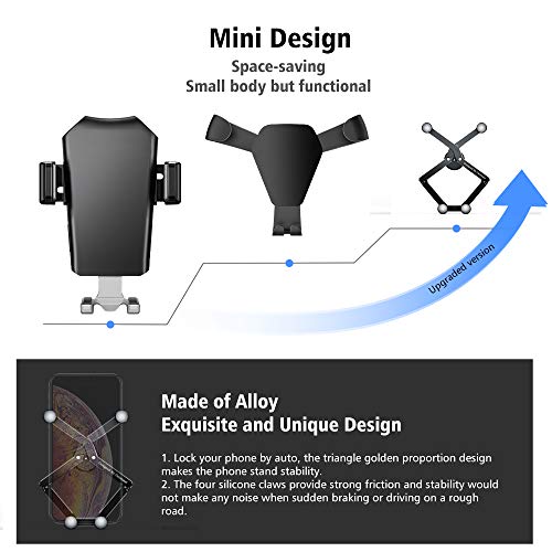 OATSBASF Car Phone Holder Mount Gravity Car Phone Mount, Hands Free Phone Holder, Gravity Air Vent Car Mount, Suitable for Mobile Phones Under 7 inches (X01) - size: X01