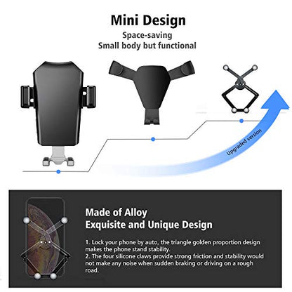 OATSBASF Car Phone Holder Mount Gravity Car Phone Mount, Hands Free Phone Holder, Gravity Air Vent Car Mount, Suitable for Mobile Phones Under 7 inches (X01) - size: X01