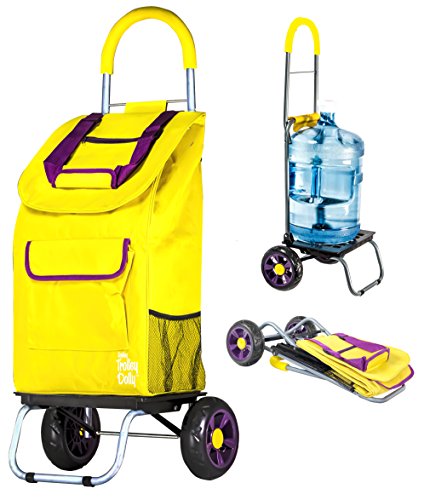 dbest products Trolley Dolly Shopping Grocery Foldable Cart Storage Mom, Blue Polka Dot - color: Forget-me-not, style: Cart