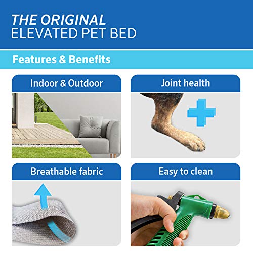 Coolaroo Original Elevated Dog Bed - Breathable Off-The-Ground Pet Bed with Cooling Fabric, Joint Relief & Moisture-Resistant Fabric, 100% Recyclable, Easy Clean, Terracotta, Small - color: Terracotta, style: Small Dog Bed