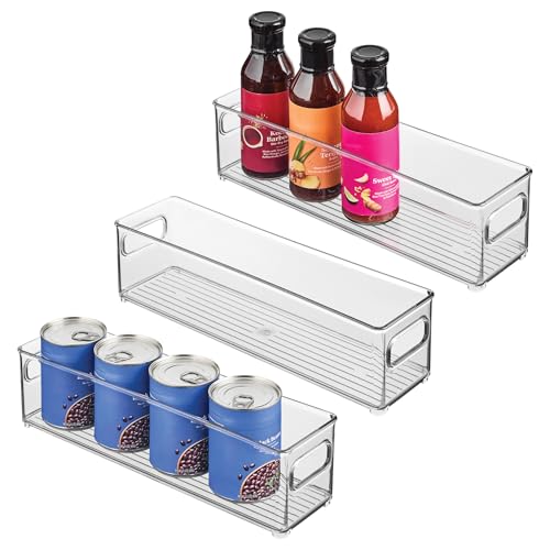 iDesign Stackable Fridge Bin with Handles, Set of 3, Clear | Ideal for Freezer or Pantry, Made in USA - style: Pack of 3