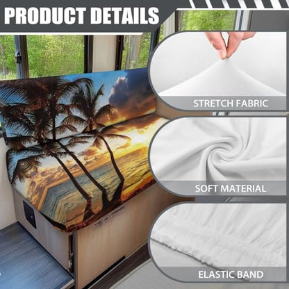 RV Dinette Cushion Covers Camper Dinette Cushion Covers, Sunset Palm Tree RV Seat Cover Couch Covers Sofa Seat Protector Non-Slip Stretchable Sofa Protector, for Camper Car Bench Cover - color: Sunset Palm Tree