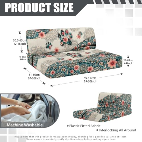 SEANATIVE RV Dinette Cushion Covers Couch Cushion Slipcovers Stretch Camper Cushions Cover Replacement Sofa Slipover for Travel Trailer Boho Dogs Paw Couch Backrest Cover & Bench Cover - color: Boho Dogs Paw