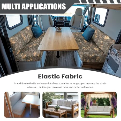 Camo Branch RV Bench Seat Covers for Dinette - Tree Branch Rv Couch Cover Stretchable for Rv Camper Universal Rv Accessories Furniture Sofa Chair Cover - color: Camo Branch
