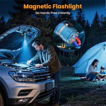 Hoxida Rechargeable Flashlights 2 Pack, 6 Modes Zoomable Powerful Tactical Linternas with LCD Digital Display, Super Bright High Lumens Handheld Magnetic Flashlights for Home Emergencies Camping - color: Blue