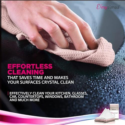 Mysimaa XL Lint Free Microfiber Cleaning Cloth, Cleaning Rags, Microfiber Towels, Glass Cloths, Lint Free Towel, Window Cleaning Cloth - Set of 12