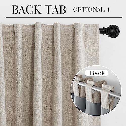 RYB HOME Natural Beige 100% Blackout Curtains 63 inch Long, Light Blacking & Thermal Insulated Curtains for Nursery/Bedroom/Kids'Room, Back Tab & Rod Pocket Window Treatment, W52 x L63, 2 Panels - color: Natural Beige, size: 52"W x 63"L (Pack of 2)