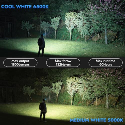 WUBEN E7 1800 Lumen Rechargeable Mini Flashlight with Magnet - Super Bright 6 Modes EDC Flashlight, Typ-C Rechargeable LED; IP68 Pocket Flashlight for Headlamp Use, Rescue, Camping - color: Black LBG