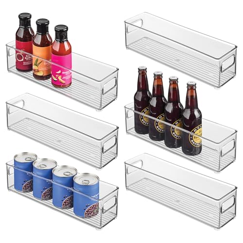 iDesign Stackable Fridge Bin with Handles, Set of 6, Clear | Ideal for Freezer or Pantry, Made in USA - style: Pack of 6