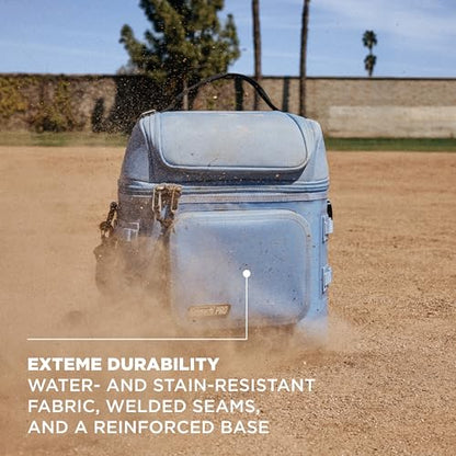 Coleman Pro 24-Can Premium Soft Cooler Lunchbox, Fully Insulated Lid & Body Stays Cold up to 35 Hours, Great for Camping, Tailgating, Parties, Sports, Concerts, Lunches & More - color: Blue Sky, style: 24-Can
