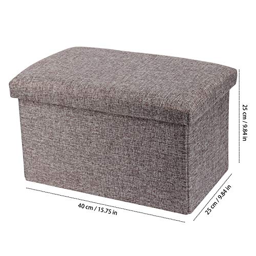 HOZEON 3 Pack 15.7 x 9.8 x 9.8 Inches Folding Storage Ottoman, Grey Rectangle Footrest Seat, Multifunctional Foot Stool for Living Room, Office, Traveling, Fishing, Camping - color: Grey