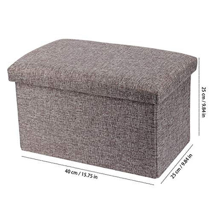 HOZEON 3 Pack 15.7 x 9.8 x 9.8 Inches Folding Storage Ottoman, Grey Rectangle Footrest Seat, Multifunctional Foot Stool for Living Room, Office, Traveling, Fishing, Camping - color: Grey