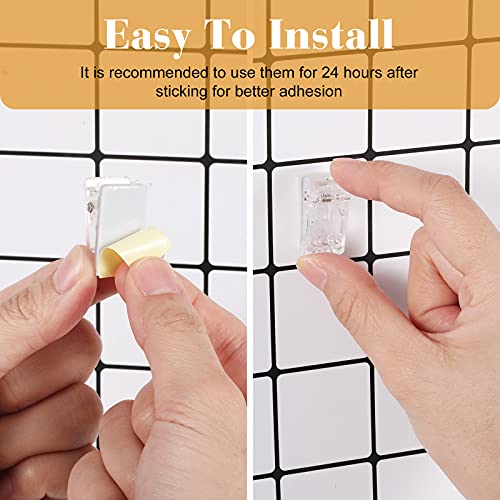 30 Pieces Self-Adhesive Clips Wall Tapestry Clips Sticky Plastic Photo Small Hanging Spring for Poster Photo Wall Teacher Student Home Applications(Clear) - color: Clear