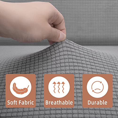Sfcddtlg RV Dinette Cushion Covers - Grey Stretch Dinette Seat Covers - Washable Loveseat Slipcovers for Camper Car Bench Seats (2 Backrest & 2 Bench Covers)