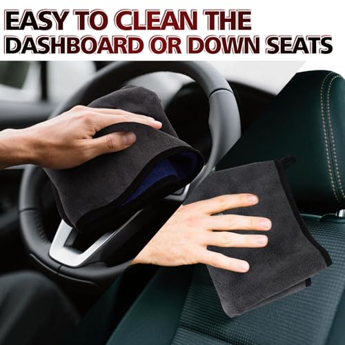 2 Pack Microfiber Cleaning Cloth, 23"x 11" Extra Large Microfiber Towels, Ultra Absorbent Car Washing Towels, Reusable Lint Free Streak Free Cleaning Rags for Car, Kitchen, and Window