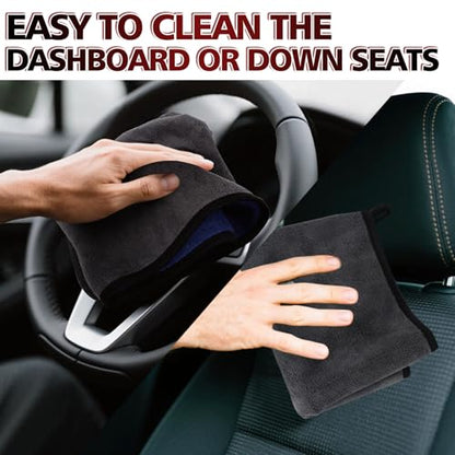 2 Pack Microfiber Cleaning Cloth, 23"x 11" Extra Large Microfiber Towels, Ultra Absorbent Car Washing Towels, Reusable Lint Free Streak Free Cleaning Rags for Car, Kitchen, and Window
