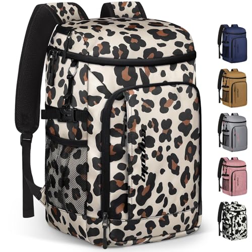 Capolo 36/45 Cans Cooler Backpack Insulated Waterproof for Women Men Lunch Backpack Coolers Leak Proof Soft Cooler Bags - color: Leopard, size: 36 Cans