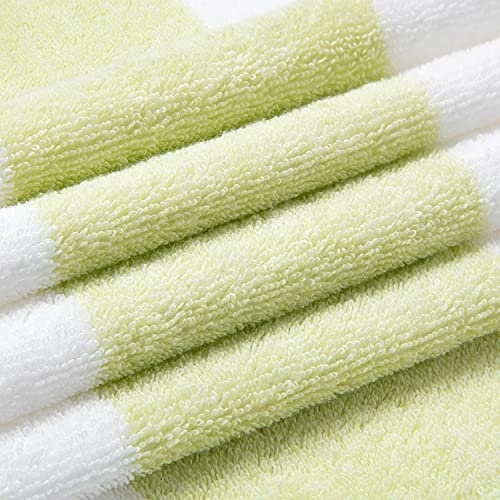 HENBAY Cotton Oversized Beach Towel - Large 70 x 35 Inch Pool Towel, Aqua Striped Quick Dry Swimming Cabana Towel - color: Aqua