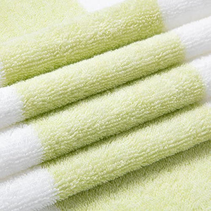 HENBAY Cotton Oversized Beach Towel - Large 70 x 35 Inch Pool Towel, Aqua Striped Quick Dry Swimming Cabana Towel - color: Aqua