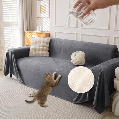 Waterproof Couch Covers for 2 Cushion, Non Slip Cat-Scratch Resistant Sofa Couch Covers for Dogs, Pet Friendly Couch Protectors Slipcovers, Washable Furniture Covers for Pets, 71" x 102", Grey - color: Grey, size: 71*102 inch