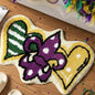 Drydiet Bathroom Rug Cute Purple Green Gold Door Mat Bath Mat Fleur-de-lis Flower Shape Shower Purple Green Gold Bathroom Decoration Rug Non Slip Washable - style: Mardi Gras