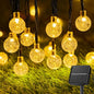 Brightown Solar String Lights Outdoor 60 LED 36FT with 8 Lighting Modes, Waterproof Solar Powered Crystal Globe Patio Lights for Garden Yard Porch Wedding Party Decor (Warm White) - style: Globe Warm White