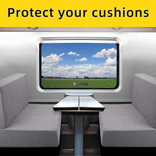 Tlswshsy RV Dinette Cushion Covers-Stretchable Loveseat Sofa Furniture Protector -Elastic Camper Cushion Slipcoversfor RV Camper Car Bench (Grey) - color: Grey