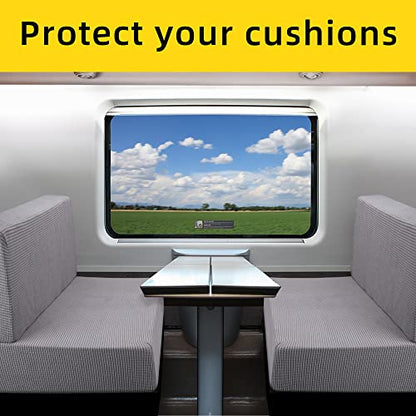 Tlswshsy RV Dinette Cushion Covers-Stretchable Loveseat Sofa Furniture Protector -Elastic Camper Cushion Slipcoversfor RV Camper Car Bench (Grey) - color: Grey