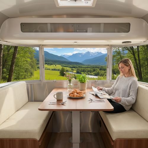 Nuanchu 2 Sets RV Dinette Seats Cushions Replacement with 42D Foam Includes 2 Booth Seats and 2 Backrests Replacement Camper Cushions for RV Dinette Trailer Bed, Oatmeal(40 Inch) - size: 40 Inch
