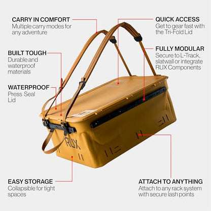 RUX 40L Collapsible Gear Box (Bronze) - Modular Adventure Storage Solution For Camping Storage, Overlanding, Off-road And Van Life - Weatherproof, Durable and Multifunctional - color: Black