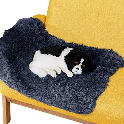 Pet Dog Bed Blankets, Fluffy Fleece Dog Throw Blankets Sleep Mat,Soft Puppy Blankets Cat Kitten, S M L XL,Fuzzy Reversible Sherpa Blanket for Bed, Couch, Sofa, Travel,Washable & Lightweight - color: Black, size: 40 INCH X30 INCH