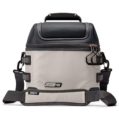 Coleman Pro 16-Can Premium Soft Cooler Lunchbox, Fully Insulated Lid & Body Stays Cold up to 30 Hours, Great for Camping, Tailgating, Parties, Sports, Concerts, Lunches & More - color: Mushroom, style: 16-Can