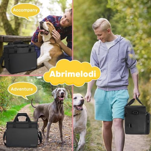 6 Set Dog Travel Bag, Large Pet Travel Kit for Supplies Includes 2 Food Containers, 1 Pet Organizer for Dogs, 2 Collapsible Bowls, 1 Treat Pouch, Dog Weekend Overnight Bag Luggage - color: Grey