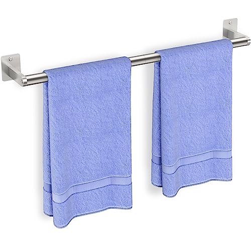 Bathroom Towel Bar, 24 Inch Towel Racks for Bathroom Wall Mounted, Heavy Duty Bath Hand Towel Holder Organizer, Modern Home Decor Towel Rod Bathroom Hardware Accessories, Brushed Silver - color: Silver
