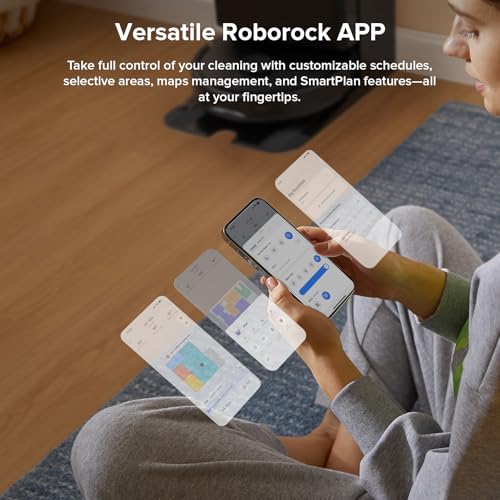 roborock Qrevo Series Robot Vacuum and Mop, 8000Pa Suction, Upgraded from Qrevo S, Anti-Tangle Brushes, Smart Obstacle Avoidance, Auto Mop Washing, All-in-One Dock, 200RPM Spinning Mops, Black(QV 35A) - color: Black01